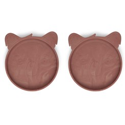 Nuuroo Silikonteller 2er-Pack – Koala – Rote Mischung